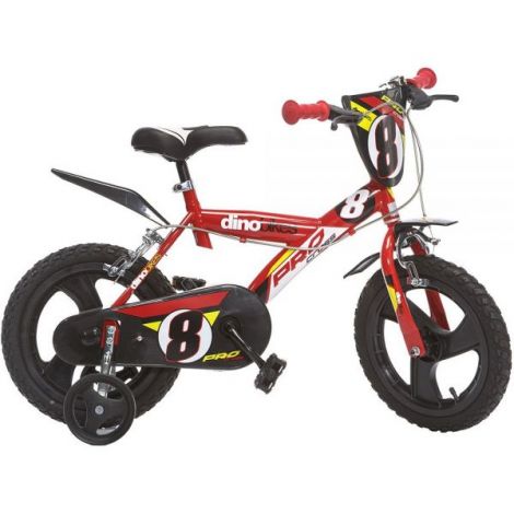 Bicicleta copii 3-5 ani, 14 inch, Pro Cross Rosu, Dino Bikes DB143GLN06RE - poza 1