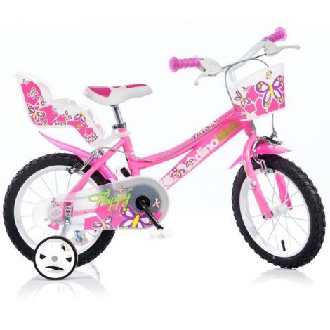 Bicicleta copii 4-6 ani, 16 inch, Pentru Fetite Roz, Dino Bikes DN166RN - poza 1