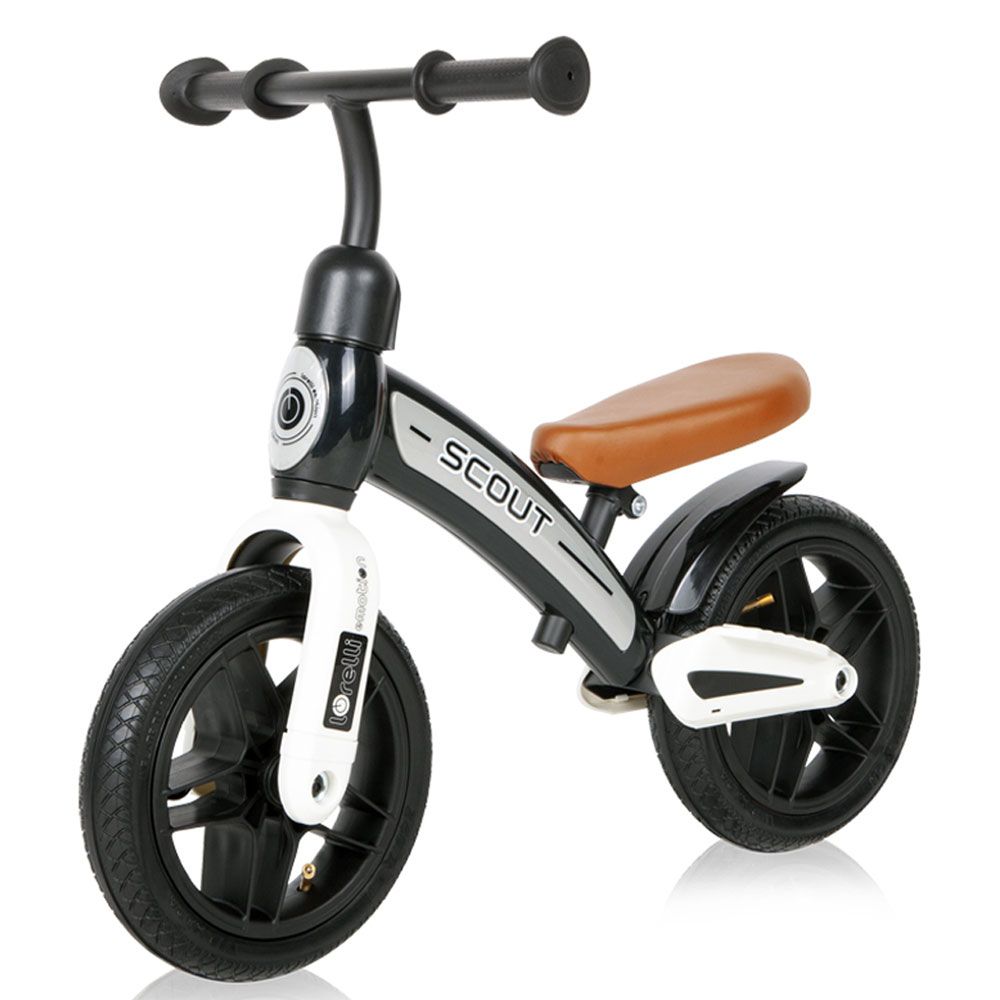 Bicicleta de echilibru fara pedale pentru baieti roti cauciuc 10 inch Lorelli Scout Air Neagra - poza 1