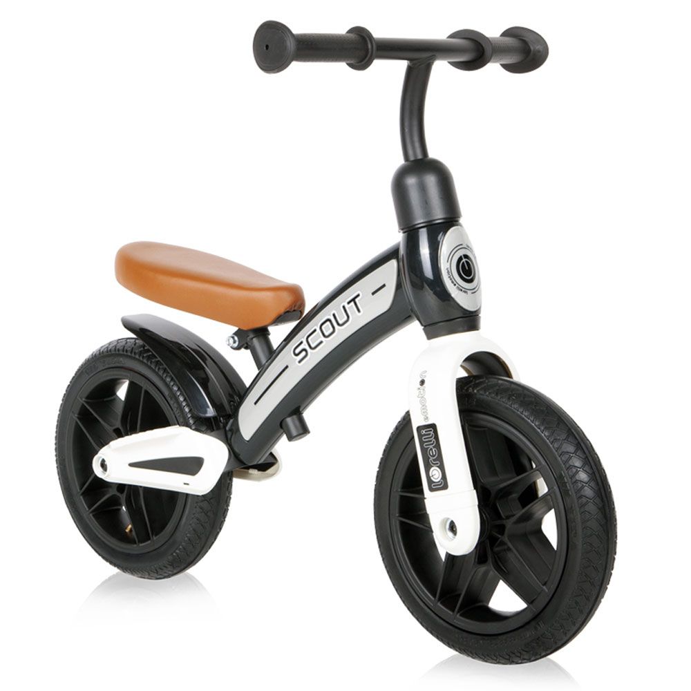 Bicicleta de echilibru fara pedale pentru baieti roti cauciuc 10 inch Lorelli Scout Air Neagra - poza 2