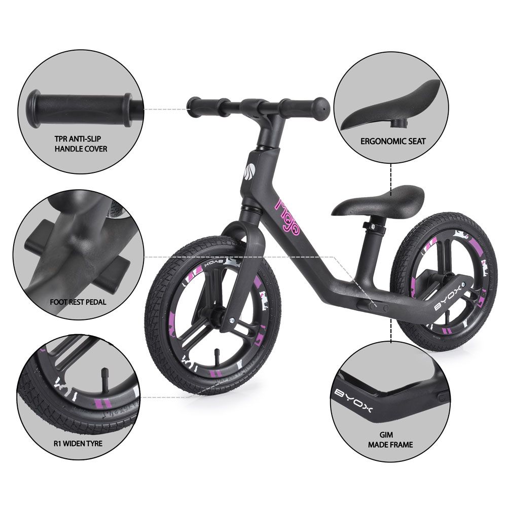 Bicicleta de echilibru fara pedale pentru fete Byox Mojo Roz - poza 3