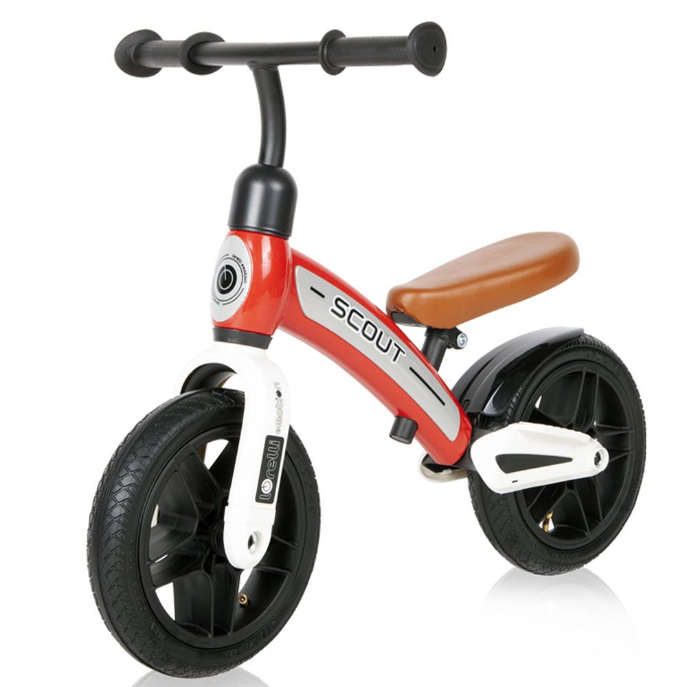 Bicicleta de echilibru fara pedale pentru fete roti cauciuc 10 inch Lorelli Scout Air Rosie - poza 1