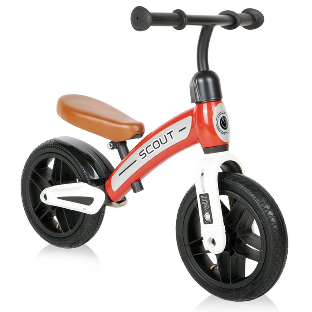 Bicicleta de echilibru fara pedale pentru fete roti cauciuc 10 inch Lorelli Scout Air Rosie - poza 3