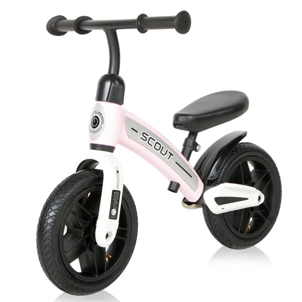 Bicicleta de echilibru fara pedale pentru fete roti cauciuc 10 inch Lorelli Scout Air Roz - poza 1