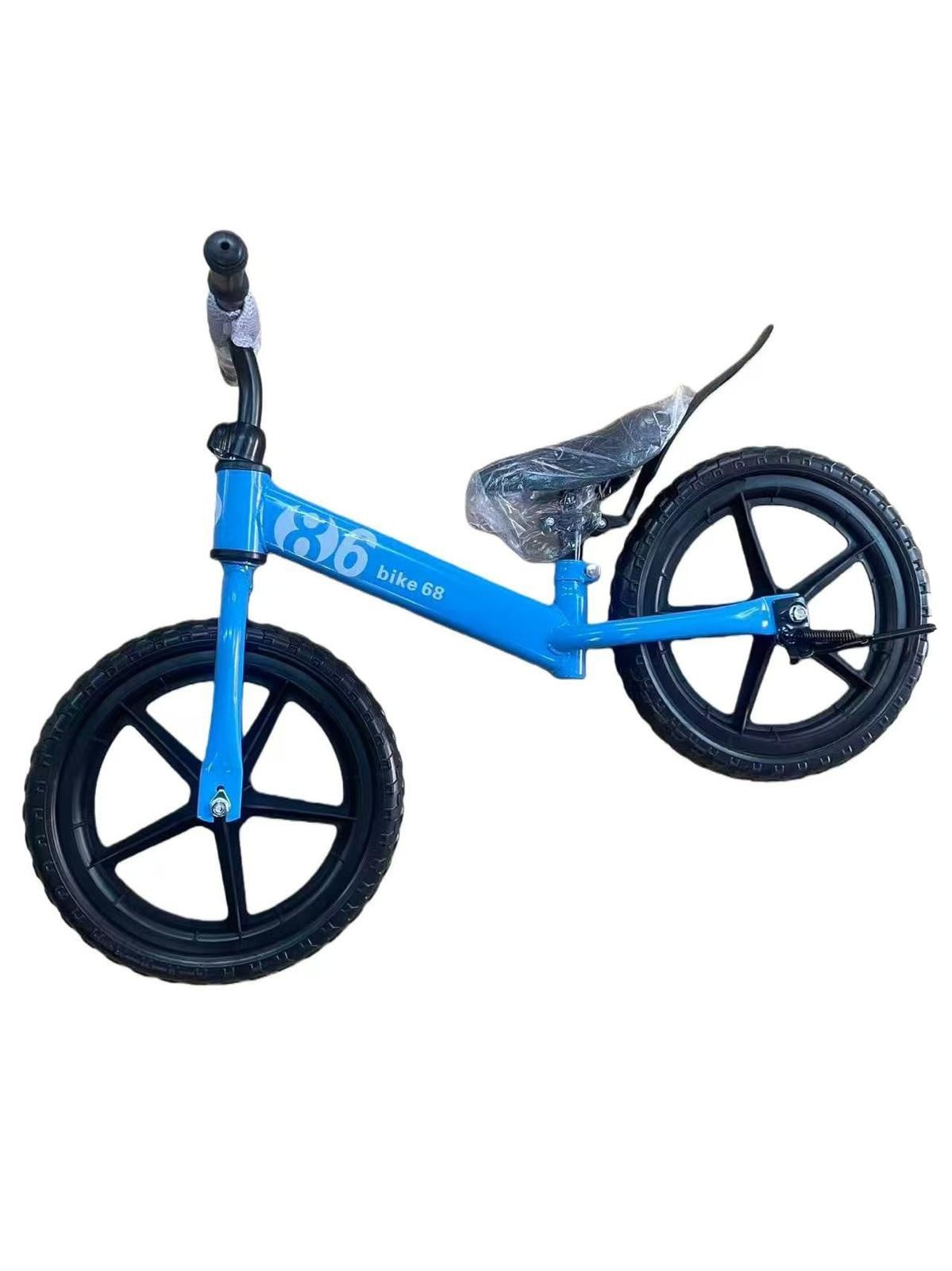 Bicicleta de echilibru fara pedale - roti cauciuc 14 inch (albastru)