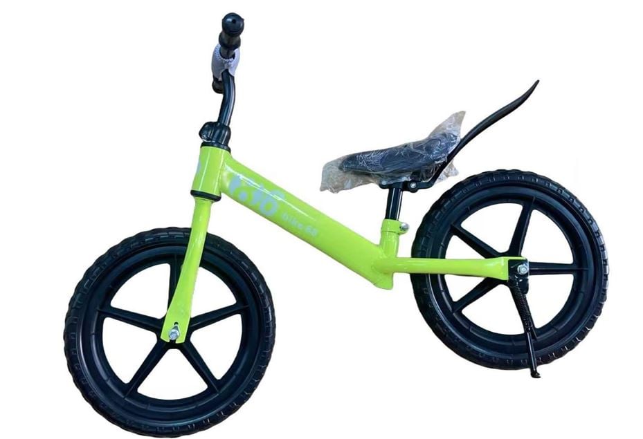 Bicicleta de echilibru fara pedale - roti cauciuc 14 inch (verde)