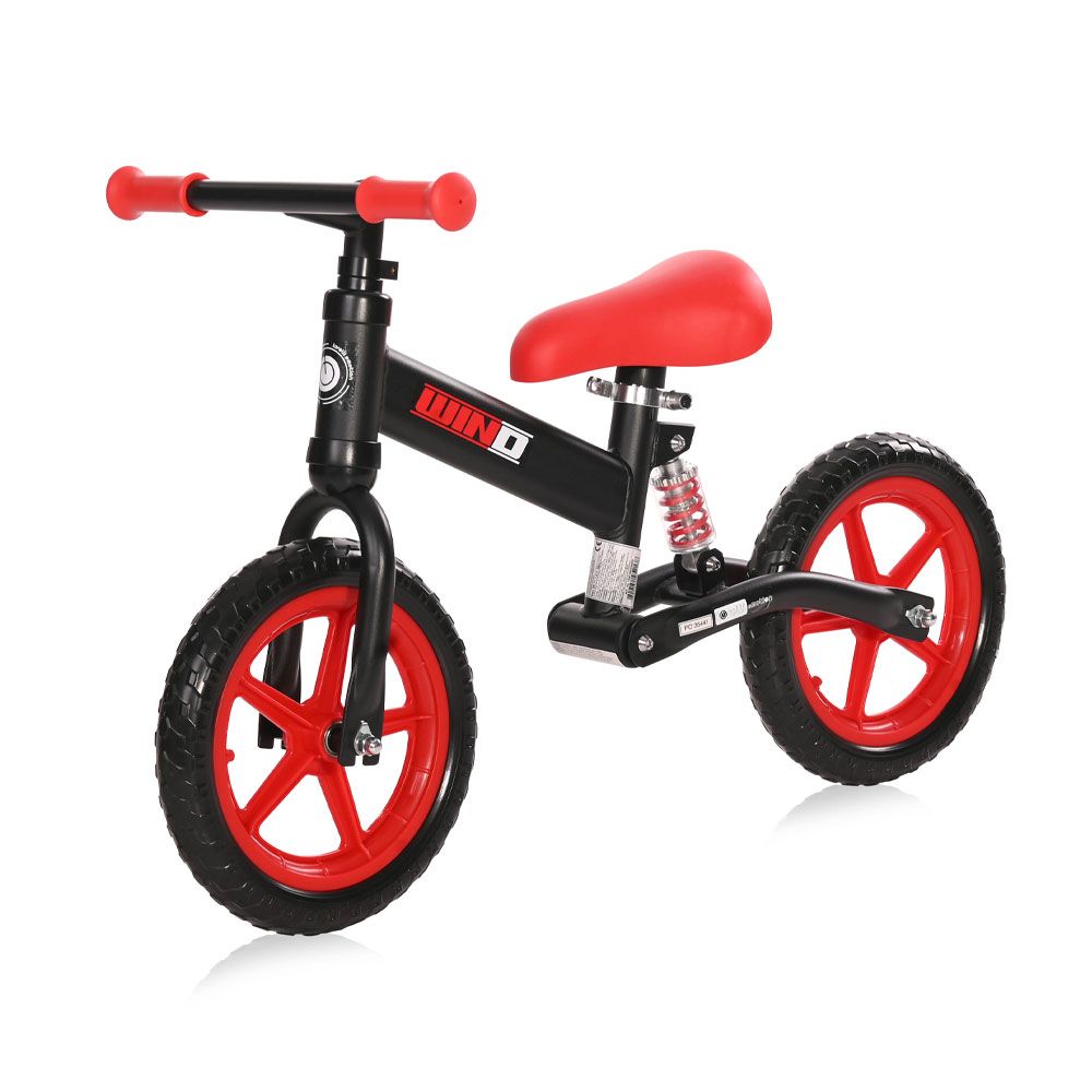 Bicicleta de echilibru fara pedale unisex 12 inch Lorelli Wind Negru si Rosu - poza 1