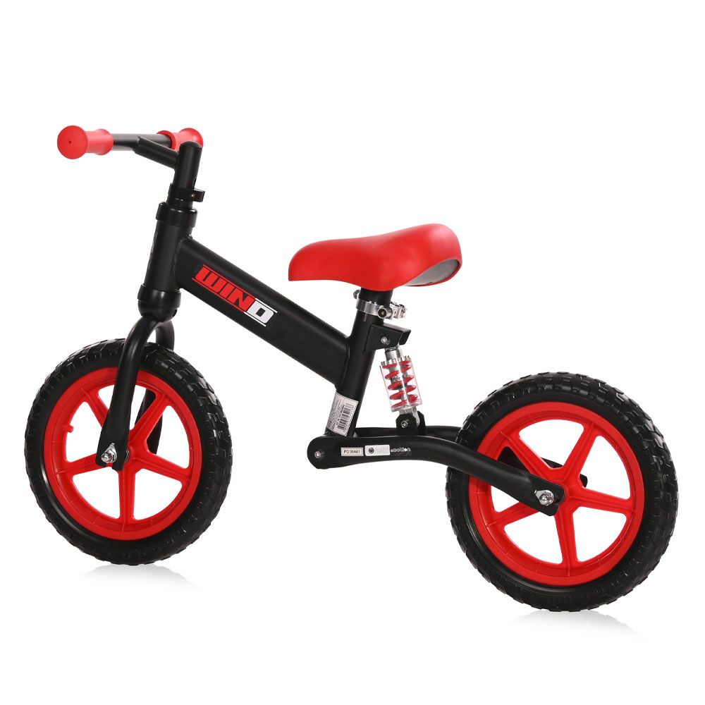 Bicicleta de echilibru fara pedale unisex 12 inch Lorelli Wind Negru si Rosu - poza 2