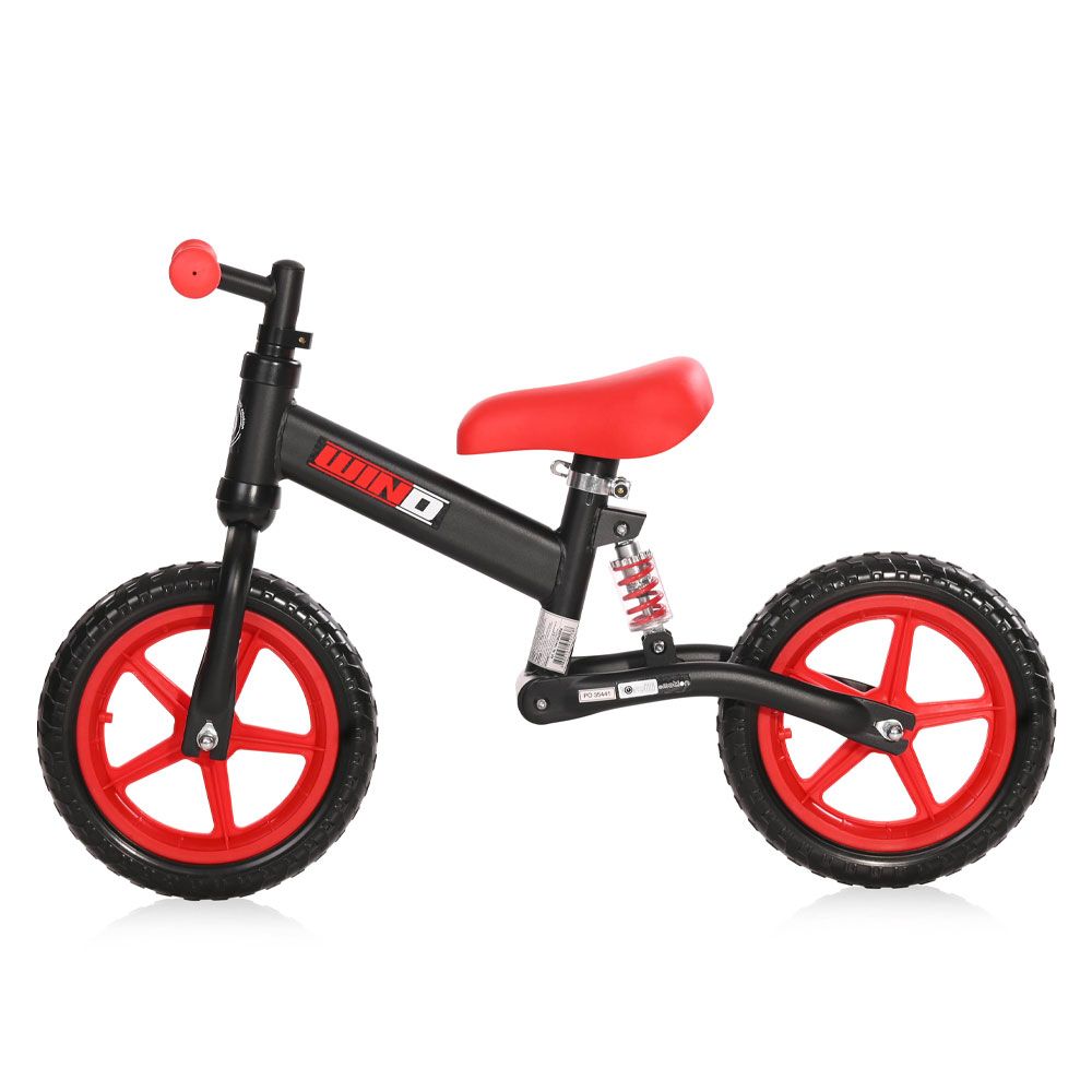 Bicicleta de echilibru fara pedale unisex 12 inch Lorelli Wind Negru si Rosu - poza 3
