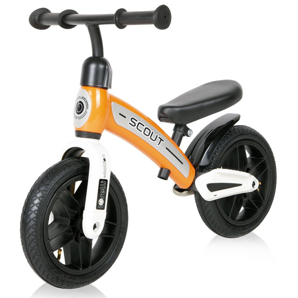 Bicicleta de echilibru fara pedale unisex roti cauciuc 10 inch Lorelli Scout Air Portocalie - poza 1