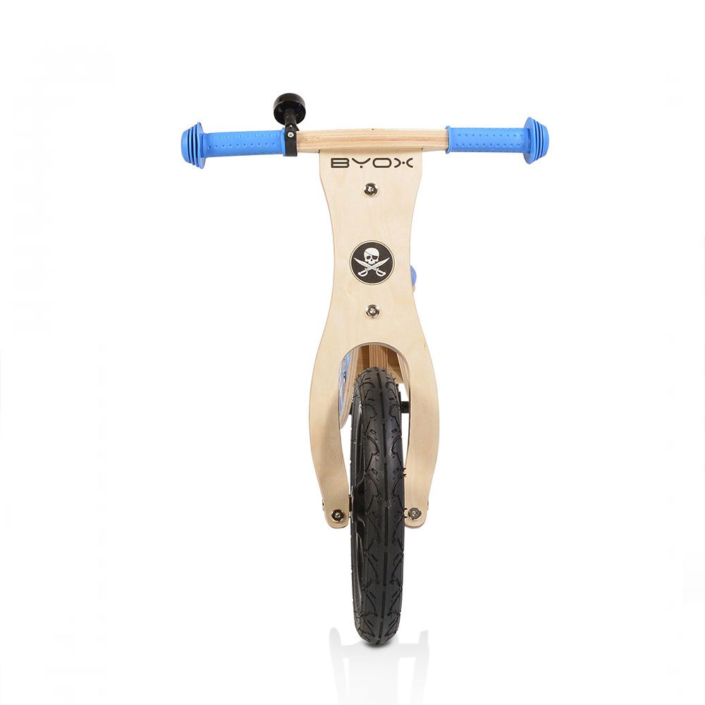 Bicicleta de lemn fara pedale pentru baieti 12 inch Moni Woody albastru - poza 3