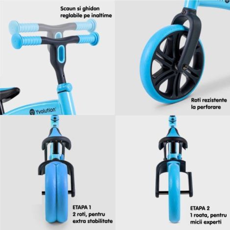 Bicicleta echilibru Yvolution Y Velo Junior Blue - poza 4