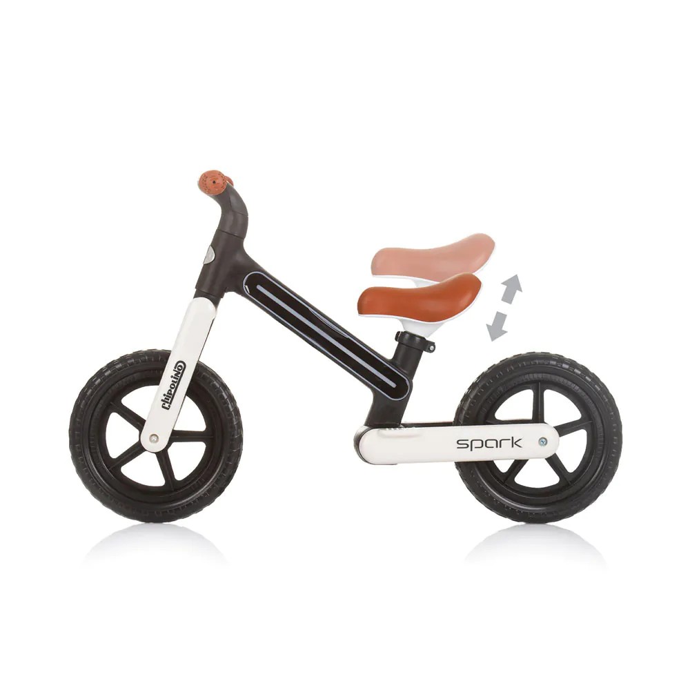 Bicicleta fara pedale Chipolino Spark Black White - poza 3