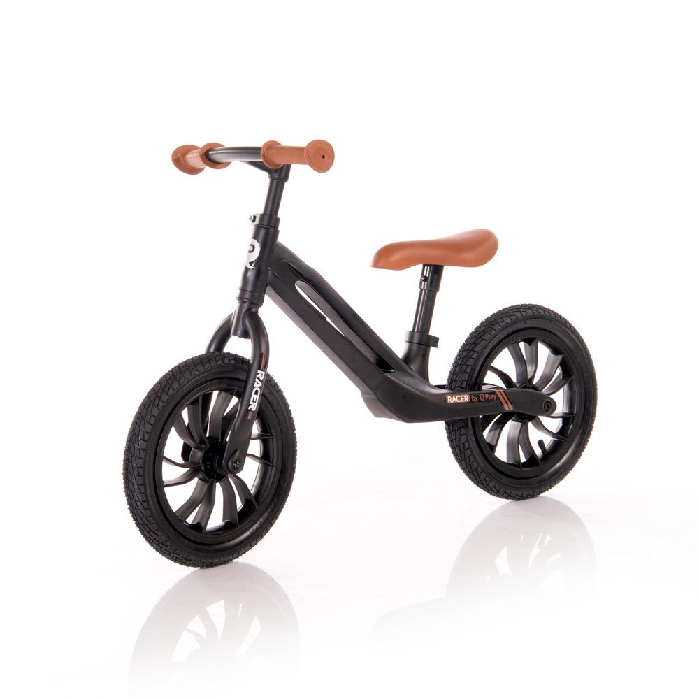 Bicicleta fara pedale unisex 12 inch Lorelli Q Play Racer negru si maro - poza 1