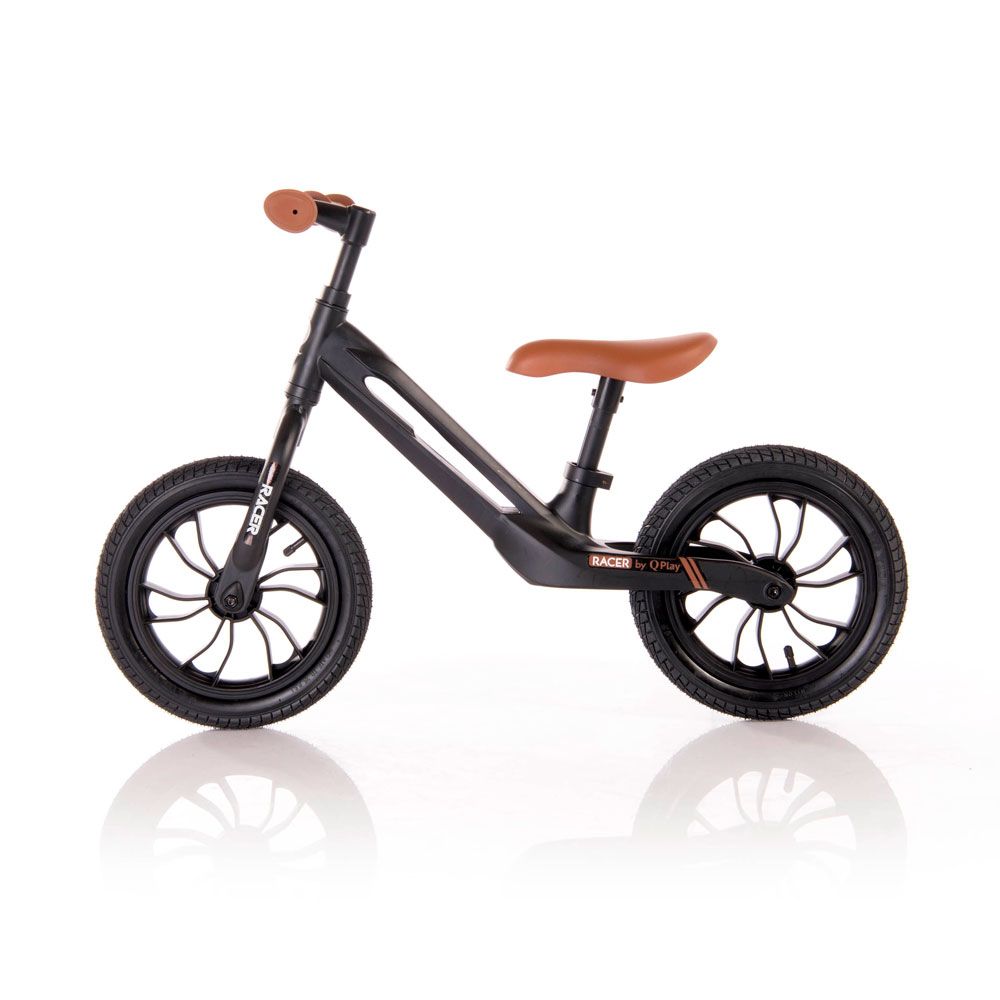 Bicicleta fara pedale unisex 12 inch Lorelli Q Play Racer negru si maro - poza 2