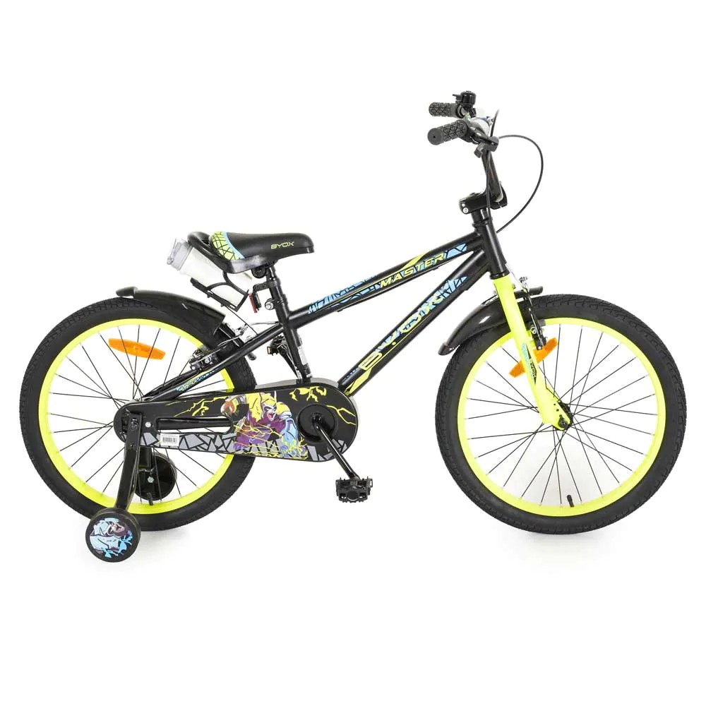 Bicicleta pentru baieti cu roti ajutatoare Moni Byox Master 20 inch Neagra - poza 2