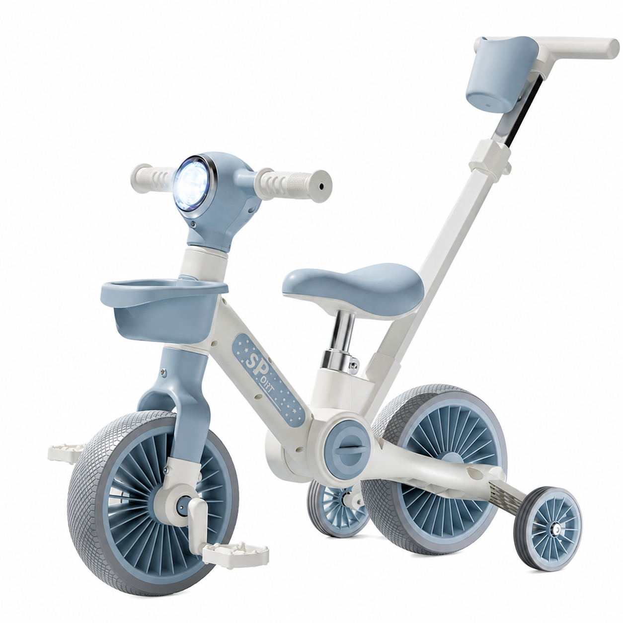 Bicicleta transformabila 3 in 1 Blue Ride cu lumini si sunete