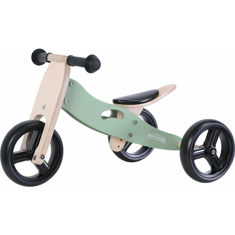 Bicicleta/tricicleta fara pedale, Free2Move, Din lemn, 2 in 1, Functie de bicicleta echilibru, Scaun reglabil, Roti ajustabile, Manere antiderapante, Varsta 1-3 ani, Conform cu standardele europene EN71-1;2018, EN71-2:2020, EN71-3:2021, Min