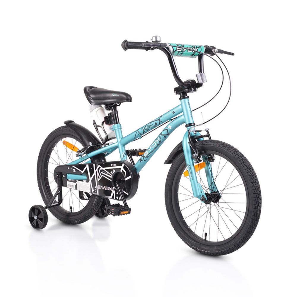 Bicicleta unisex 18 inch Moni Byox Pixy Turcoaz cu roti ajutatoare - poza 1