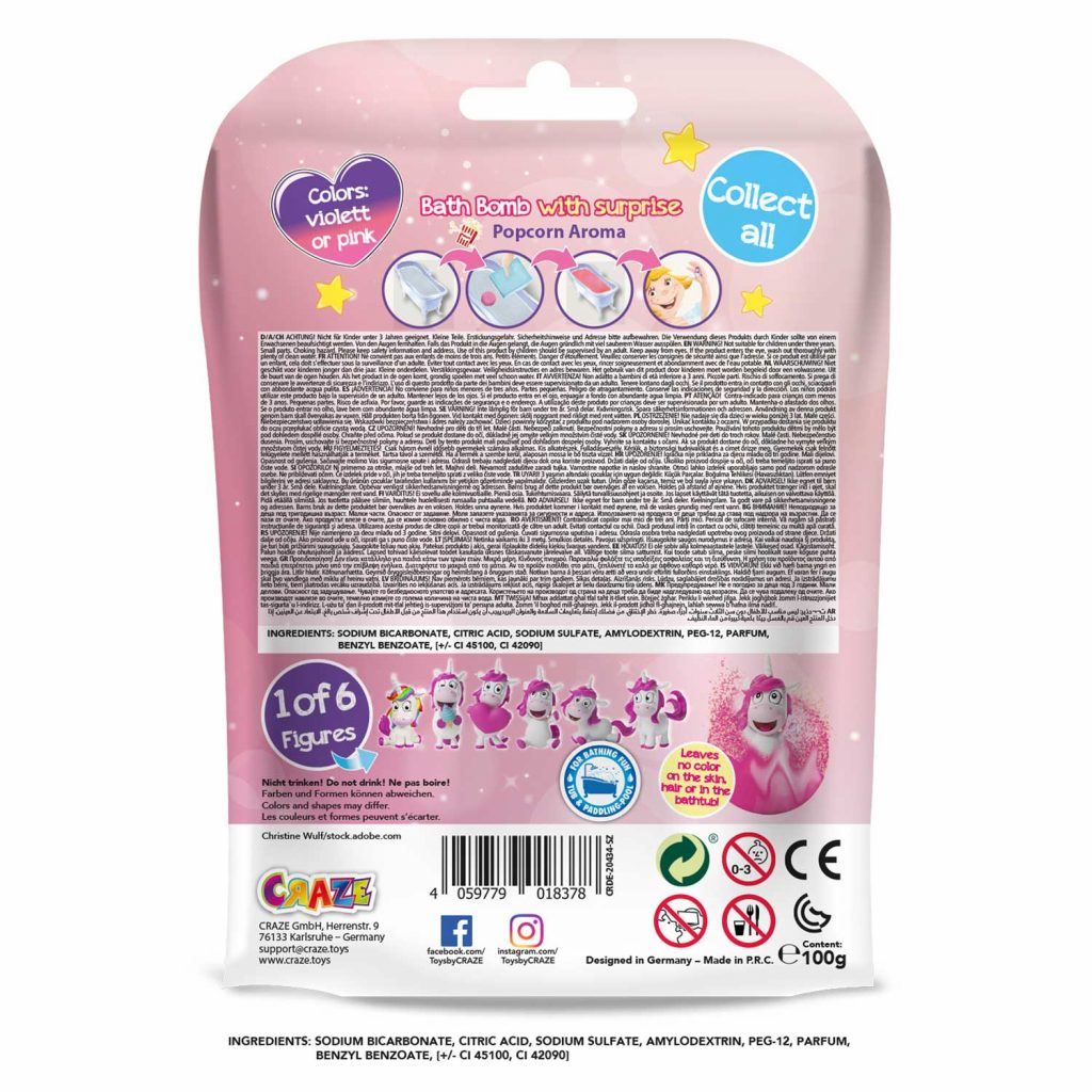 Bila efervescenta Inkee Craze cu surpriza figurina Unicorn - poza 3