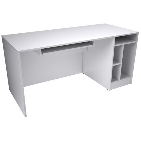 Birou 160 cm culoare alb cu placa mobila pentru tastatura - poza 1