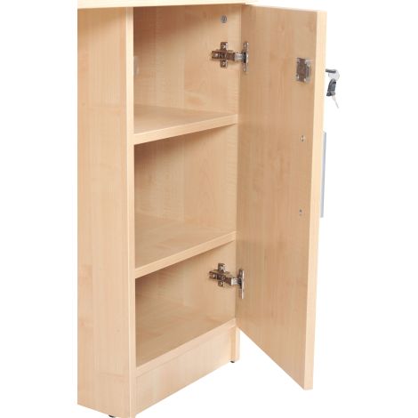 Birou catedra 120x60x76 cm, colturi rotunjite, 1 corp lateral dreapta cu incuietoare, culoare fag - poza 3