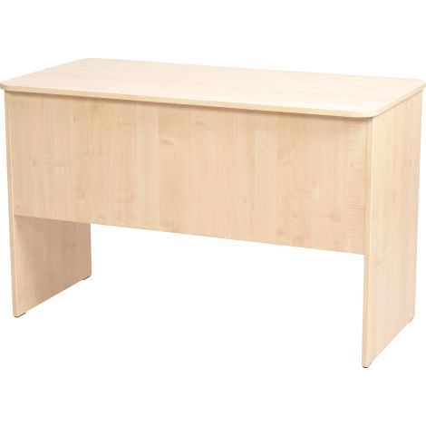Birou catedra 120x60x76 cm, colturi rotunjite, 3 sertare laterale, unul cu incuietoare, culoare artar - poza 2
