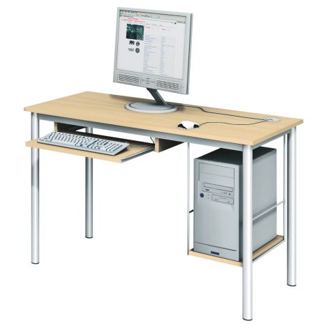 Birou catedra pentru calculator, laborator informatica, artar, picioare rotunde, Lux plus - poza 1