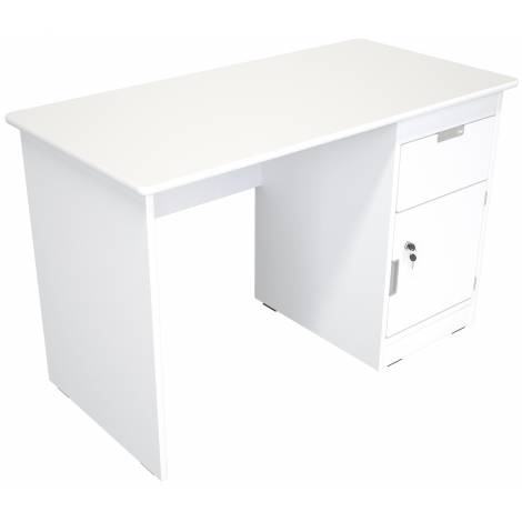 Birou cu sertar si dulapior Quadro alb - alb - poza 1