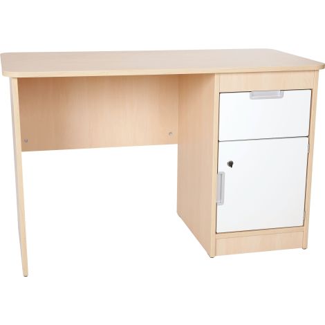 Birou cu sertar si dulapior Quadro alb - artar - poza 1