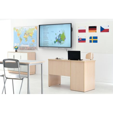 Birou cu sertar si dulapior Quadro alb - artar - poza 2