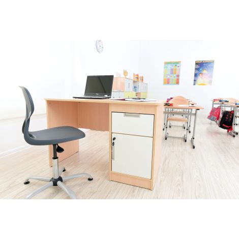 Birou cu sertar si dulapior Quadro alb - artar - poza 3