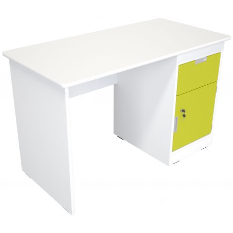 Birou cu sertar si dulapior Quadro alb - verde lime - poza 2