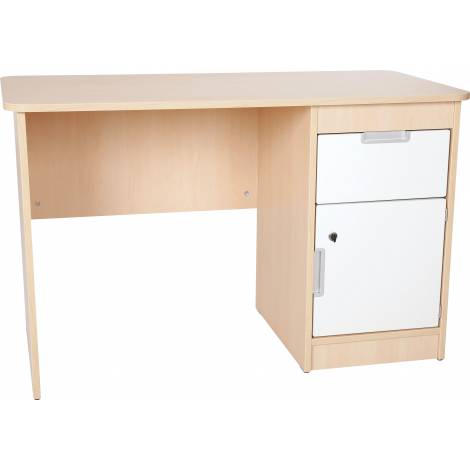 Birou cu sertar si dulapior Quadro artar - alb - poza 1