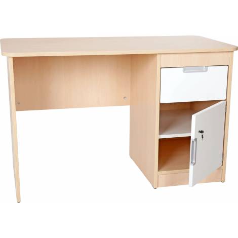 Birou cu sertar si dulapior Quadro artar - alb - poza 2