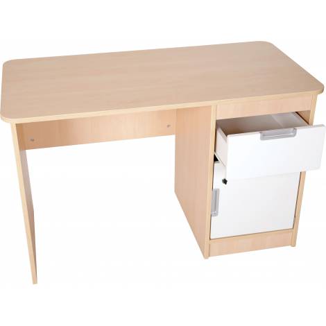 Birou cu sertar si dulapior Quadro artar - alb - poza 3