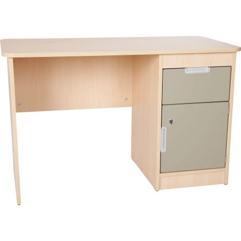 Birou cu sertar si dulapior Quadro artar cu alb - bej