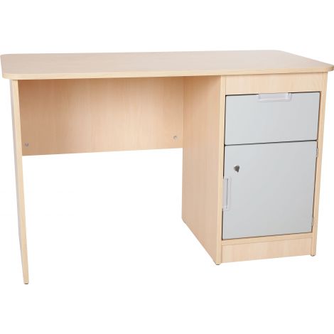 Birou cu sertar si dulapior Quadro artar cu alb - gri