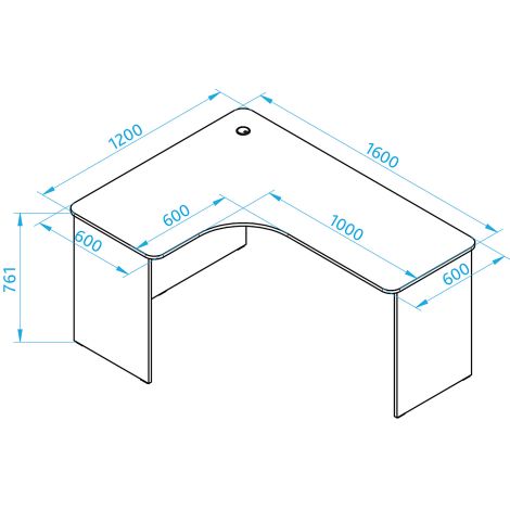 Birou pentru profesor, invatator, culoare artar, 160 x 120 x 76 cm - poza 2
