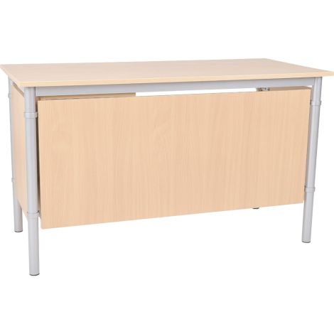 Birou profesor pentru scoala, laborator scolar, 130 x 60 cm, cu caseta si sertar cu incuietori, culoare artar - poza 2