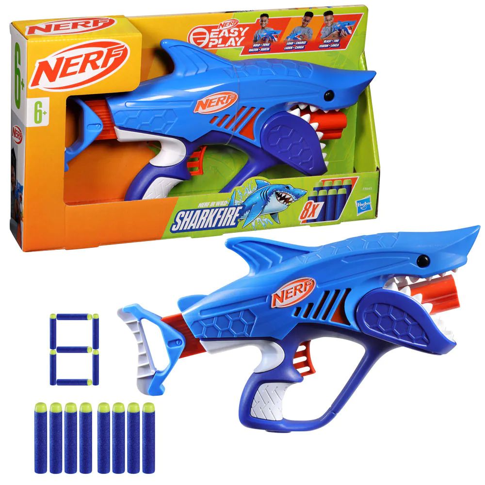 Blaster cu 8 proiectile Hasbro Nerf Easy Play Sharkfire - poza 2
