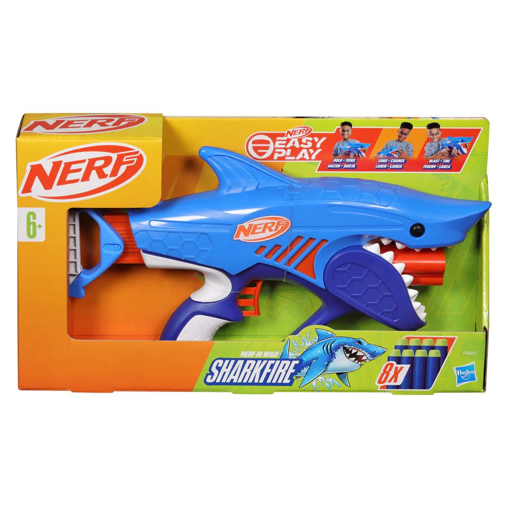 Blaster cu 8 proiectile Hasbro Nerf Easy Play Sharkfire - poza 3