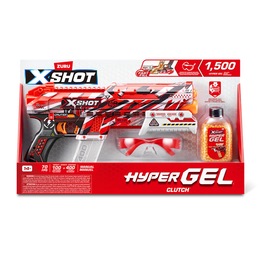 Blaster cu bile din gel si ochelari de protectie Zuru X Shot Hyper Gel Clutch - poza 2