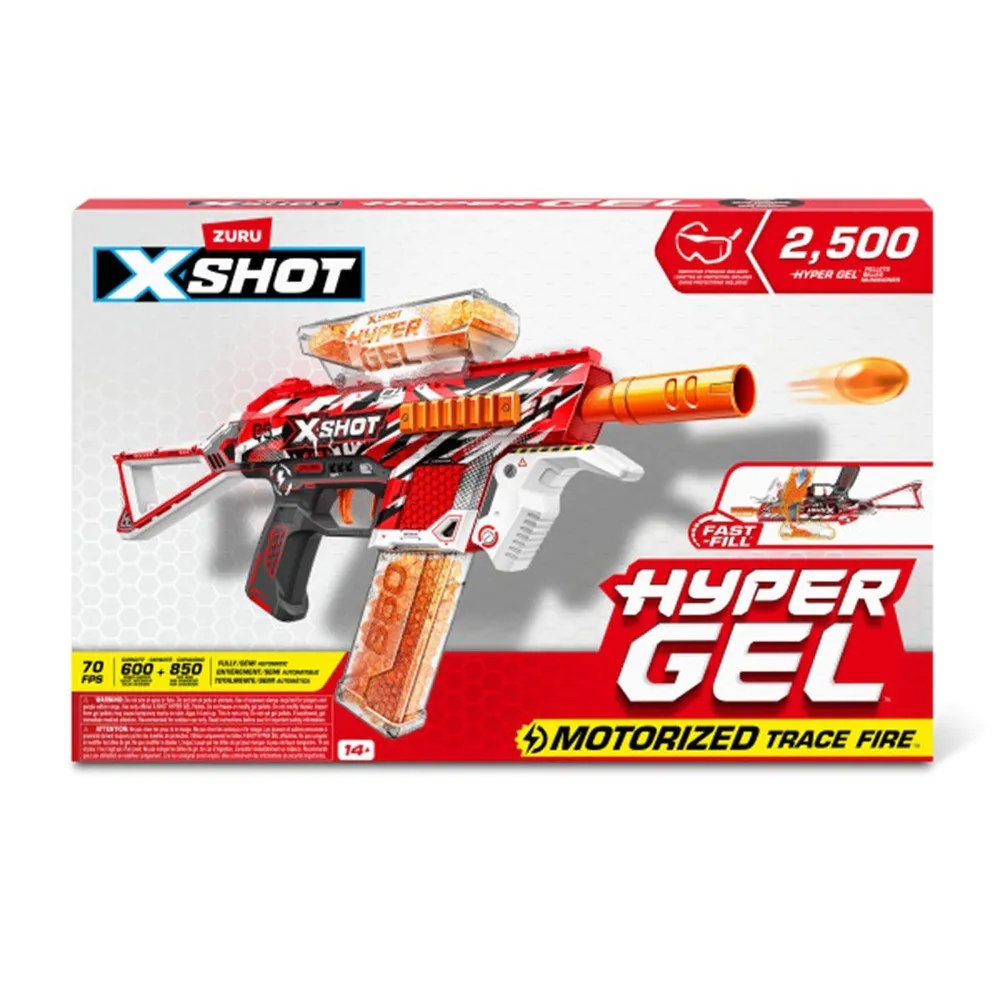 Blaster cu bile din gel si ochelari de protectie Zuru X Shot Hyper Gel Trace Fire - poza 2
