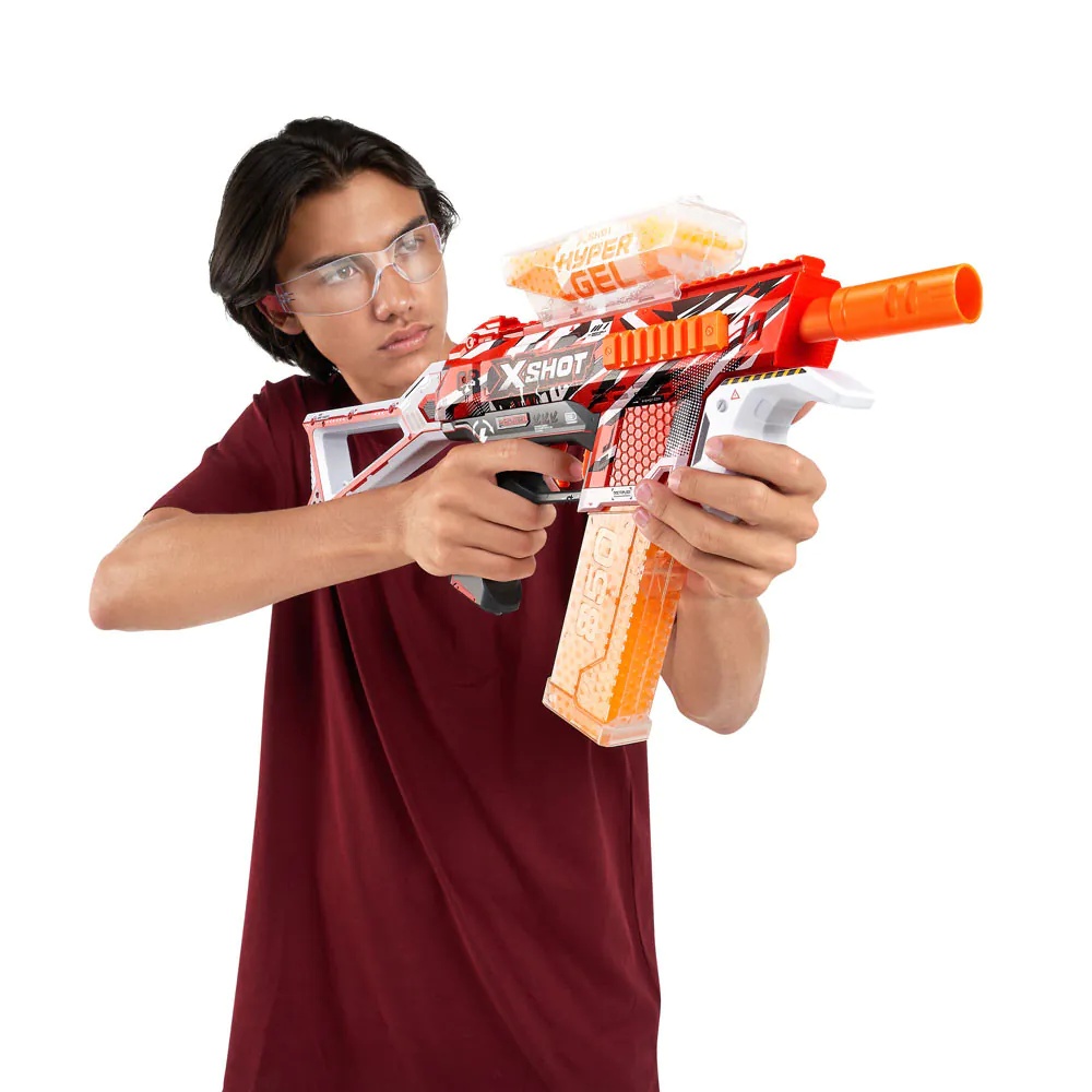 Blaster cu bile din gel si ochelari de protectie Zuru X Shot Hyper Gel Trace Fire - poza 3