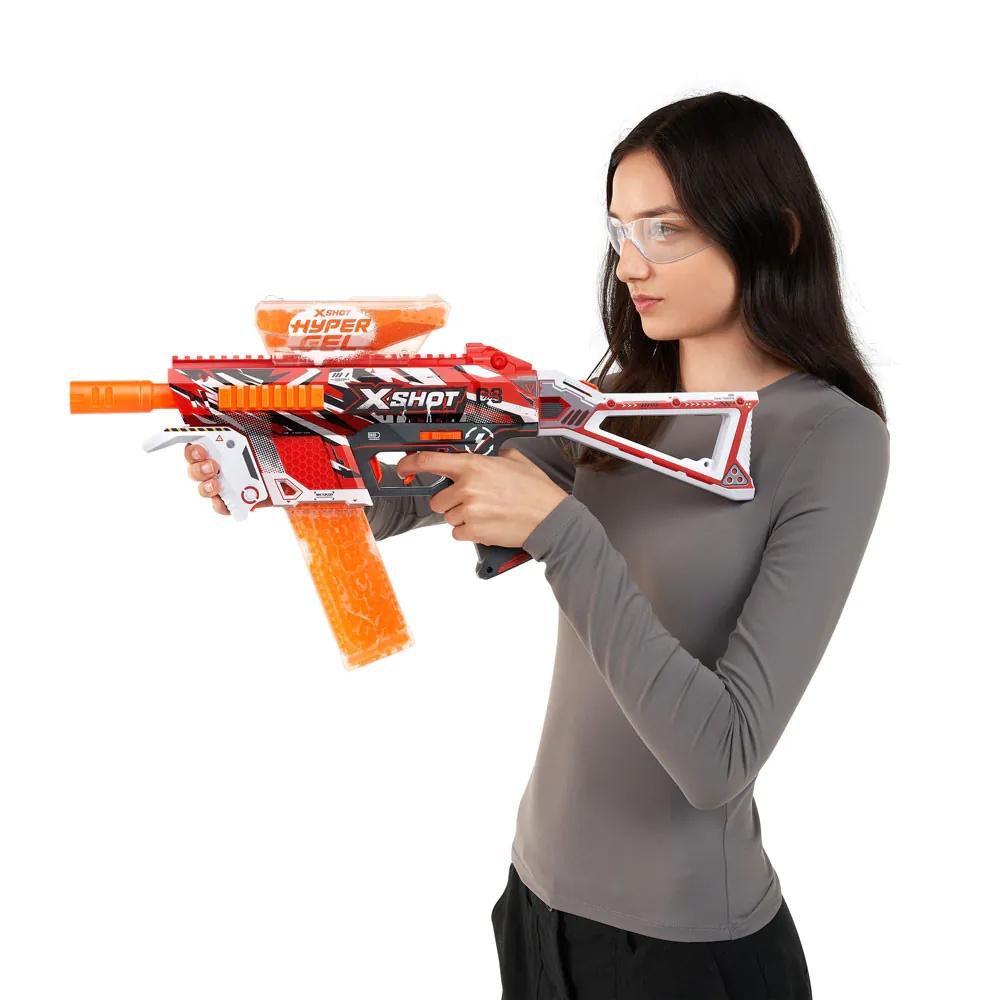 Blaster cu bile din gel si ochelari de protectie Zuru X Shot Hyper Gel Trace Fire - poza 4