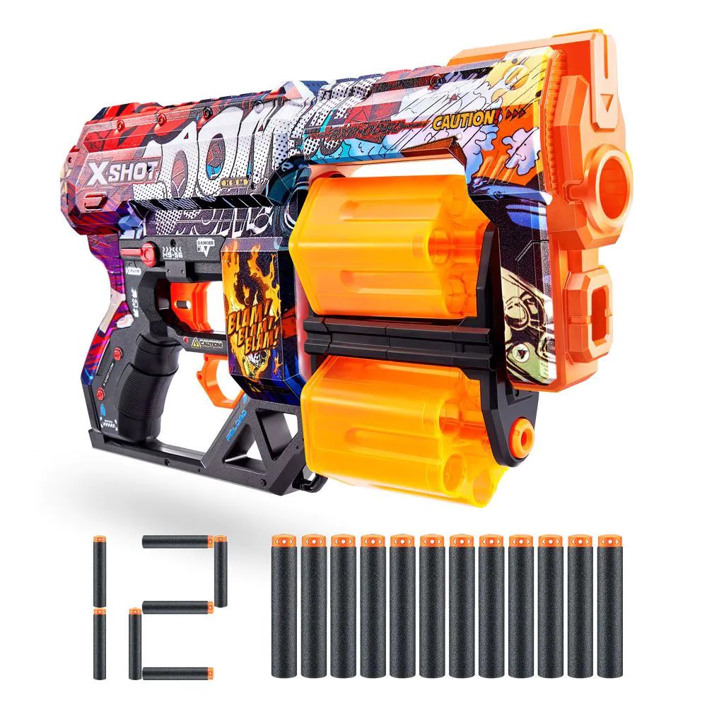 Blaster X-Shot Skins Dread cu 12 proiectile moi - poza 1