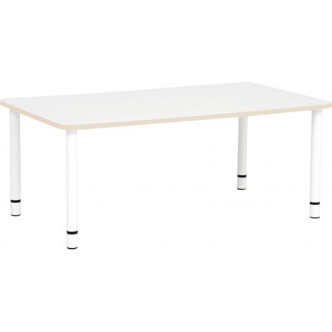 Blat de masa alb dreptunghiular Quadro cu cant bej - poza 2