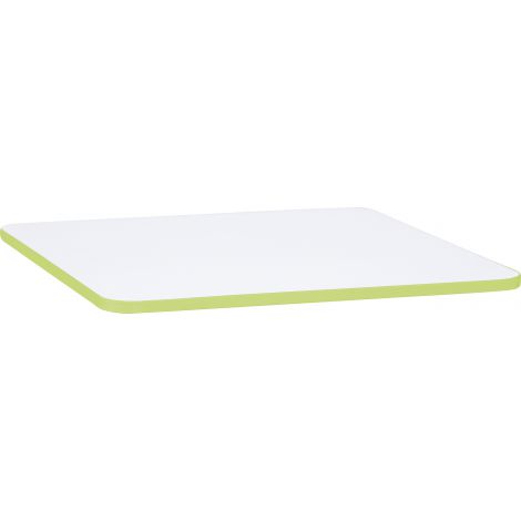 Blat de masa alb patrat Quadro cu cant verde - poza 3