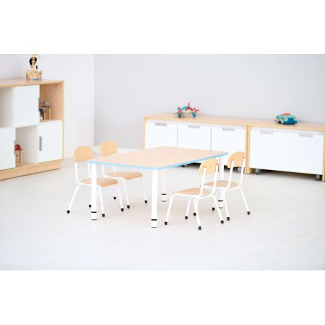 Blat de masa artar dreptunghiular Quadro cu cant albastru deschis - poza 4